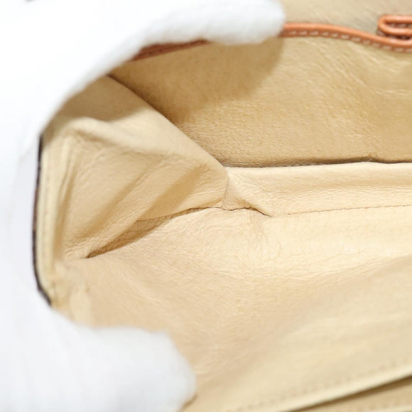 CELINE Macadam Canvas Shoulder Bag PVC Leather Brown Gold Auth 112874
