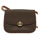 CELINE Macadam Canvas Shoulder Bag PVC Leather Brown Gold Auth 112874-13