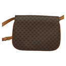 CELINE Macadam Canvas Shoulder Bag PVC Leather Brown Gold Auth 112874-2
