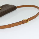 CELINE Macadam Canvas Shoulder Bag PVC Leather Brown Gold Auth 112874-7