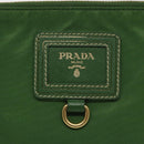 PRADA Pouch Nylon Green Gold Auth 112876-17