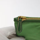 PRADA Pouch Nylon Green Gold Auth 112876-8