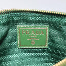 PRADA Pouch Nylon Green Gold Auth 112876-9