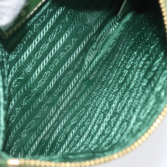 PRADA Pouch Nylon Green Gold Auth 112876