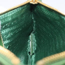 PRADA Pouch Nylon Green Gold Auth 112876-18