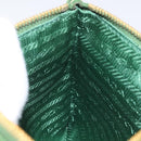 PRADA Pouch Nylon Green Gold Auth 112876-19
