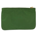 PRADA Pouch Nylon Green Gold Auth 112876-2