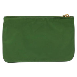 PRADA Pouch Nylon Green Gold Auth 112876 - 0