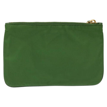 PRADA Pouch Nylon Green Gold Auth 112876 - 0