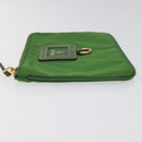 PRADA Pouch Nylon Green Gold Auth 112876-4