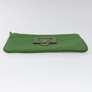 PRADA Pouch Nylon Green Gold Auth 112876-6