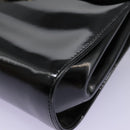 Salvatore Ferragamo Gancini Shoulder Bag Enamel Black Gold Auth 112878-15