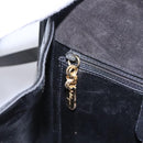 Salvatore Ferragamo Gancini Shoulder Bag Enamel Black Gold Auth 112878-22