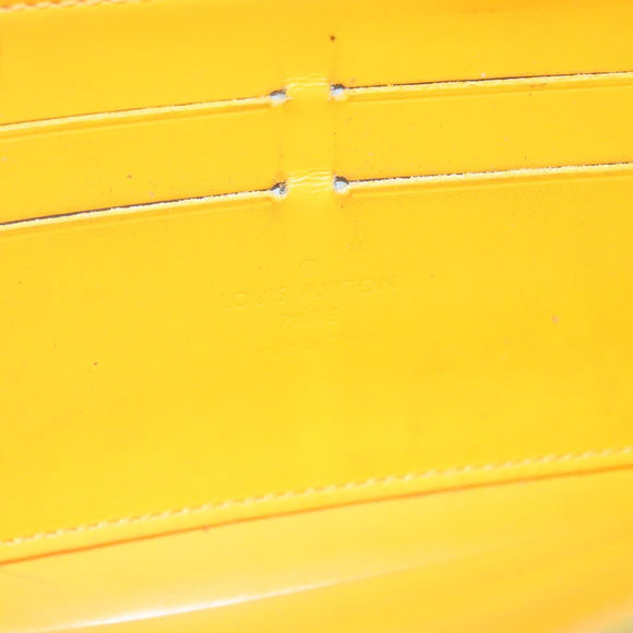 LOUIS VUITTON Monogram Vernis Zippy Wallet Jaune Passion M91733 LV Auth 112909
