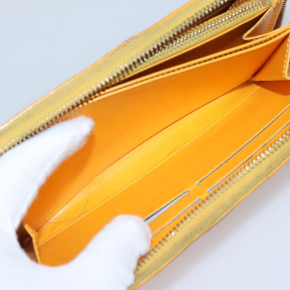 LOUIS VUITTON Monogram Vernis Zippy Wallet Jaune Passion M91733 LV Auth 112909