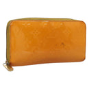 LOUIS VUITTON Monogram Vernis Zippy Wallet Jaune Passion M91733 LV Auth 112909-1