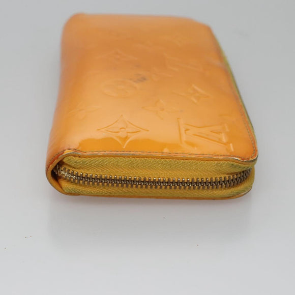 LOUIS VUITTON Monogram Vernis Zippy Wallet Jaune Passion M91733 LV Auth 112909