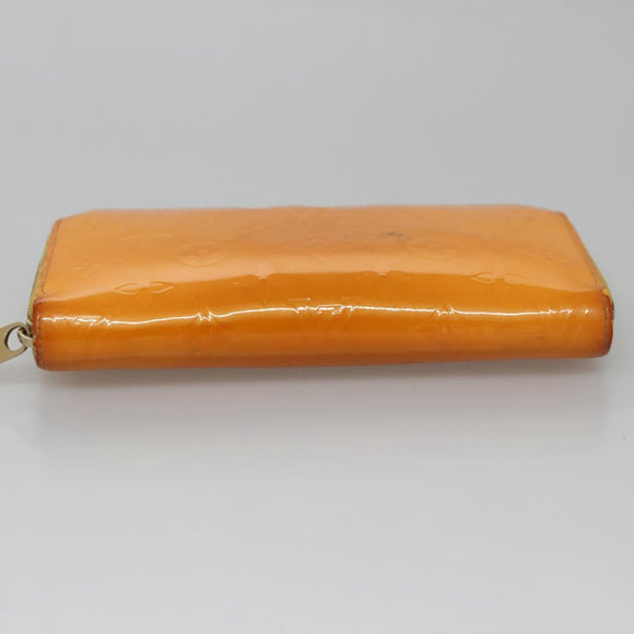 LOUIS VUITTON Monogram Vernis Zippy Wallet Jaune Passion M91733 LV Auth 112909