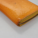 LOUIS VUITTON Monogram Vernis Zippy Wallet Jaune Passion M91733 LV Auth 112909-14