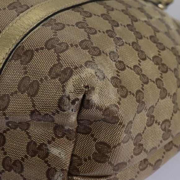 GUCCI GG Crystal Shoulder Bag Beige 197953 Auth 112921