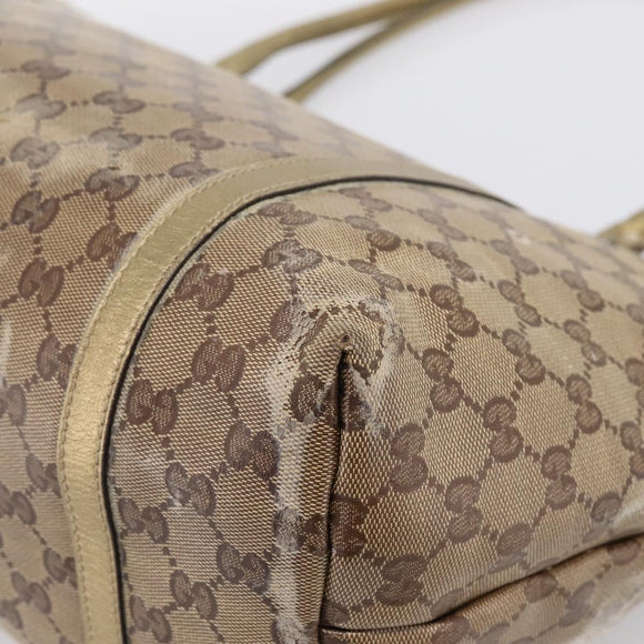 GUCCI GG Crystal Shoulder Bag Beige 197953 Auth 112921