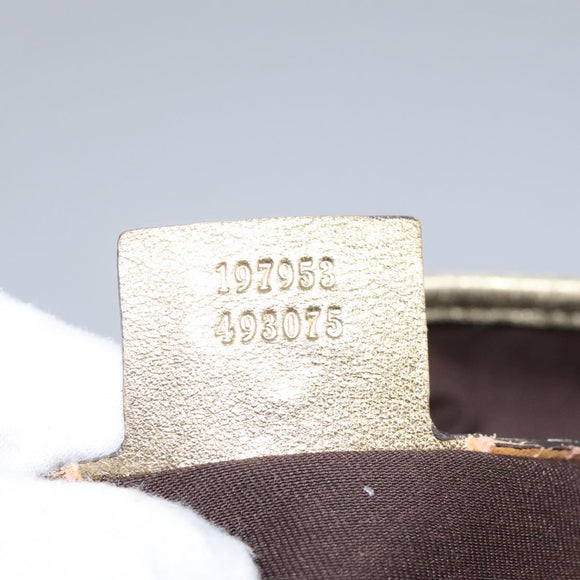 GUCCI GG Crystal Shoulder Bag Beige 197953 Auth 112921