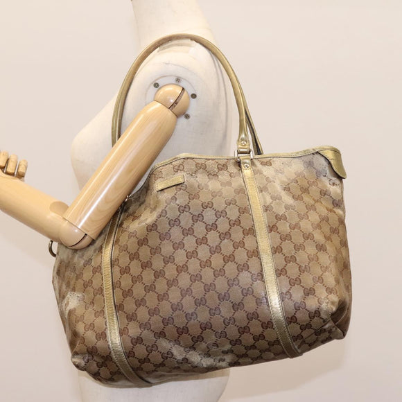 GUCCI GG Crystal Shoulder Bag Beige 197953 Auth 112921