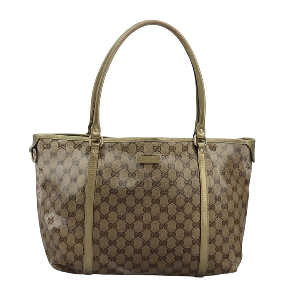 GUCCI GG Crystal Shoulder Bag Beige 197953 Auth 112921