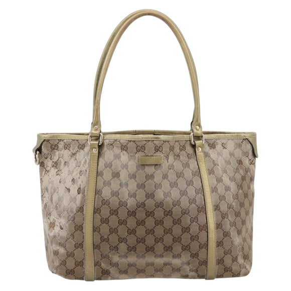 GUCCI GG Crystal Shoulder Bag Beige 197953 Auth 112921