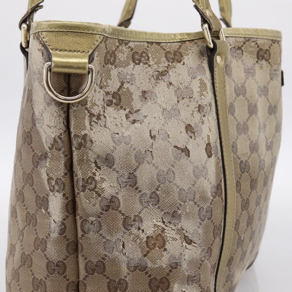 GUCCI GG Crystal Shoulder Bag Beige 197953 Auth 112921