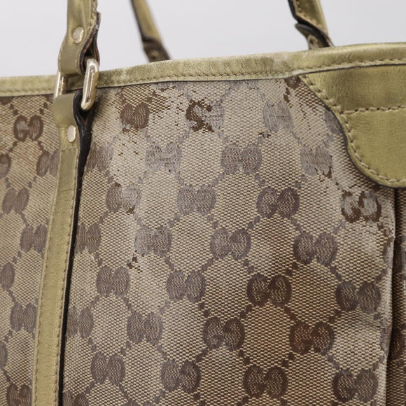 GUCCI GG Crystal Shoulder Bag Beige 197953 Auth 112921