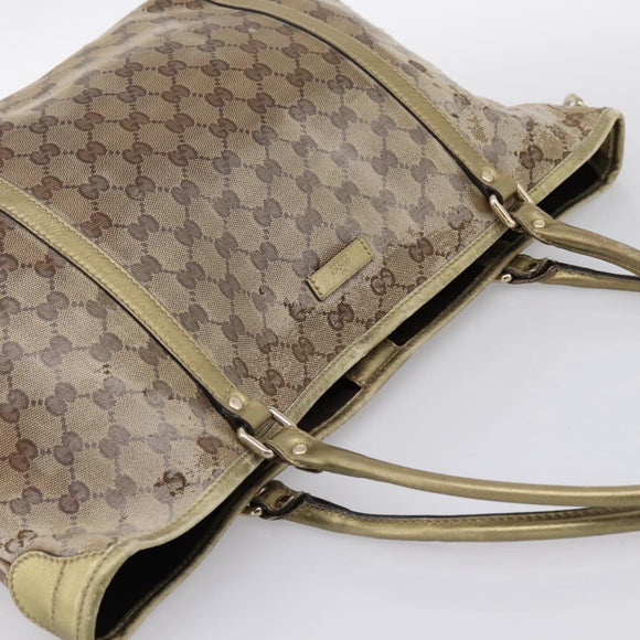 GUCCI GG Crystal Shoulder Bag Beige 197953 Auth 112921