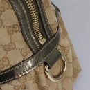 GUCCI Bamboo GG Canvas Hand Bag 2way Beige Auth 112922-20