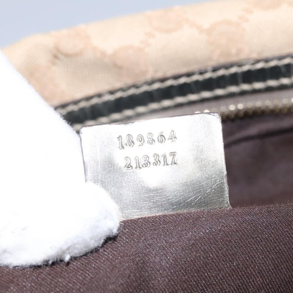 GUCCI Bamboo GG Canvas Hand Bag 2way Beige Auth 112922