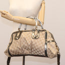 GUCCI Bamboo GG Canvas Hand Bag 2way Beige Auth 112922-27