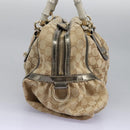 GUCCI Bamboo GG Canvas Hand Bag 2way Beige Auth 112922-4