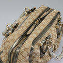 GUCCI Bamboo GG Canvas Hand Bag 2way Beige Auth 112922-7
