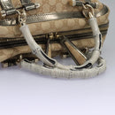 GUCCI Bamboo GG Canvas Hand Bag 2way Beige Auth 112922-8
