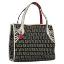 FENDI Zucchino Canvas Hand Bag Black Auth 112924-1