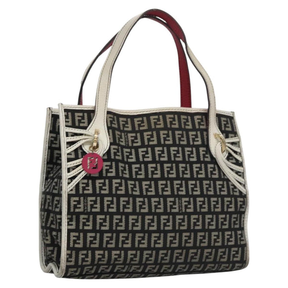 FENDI Zucchino Canvas Hand Bag Black Auth 112924
