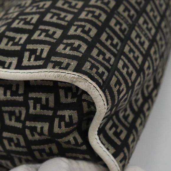 FENDI Zucchino Canvas Hand Bag Black Auth 112924