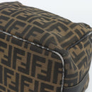 FENDI Zucca Canvas Vanity Pouch Brown Black gold Auth 112925-16