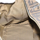 FENDI Zucca Canvas Vanity Pouch Brown Black gold Auth 112925-22