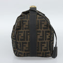 FENDI Zucca Canvas Vanity Pouch Brown Black gold Auth 112925-3