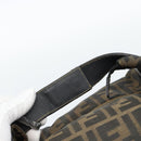 FENDI Zucca Canvas Vanity Pouch Brown Black gold Auth 112925-7