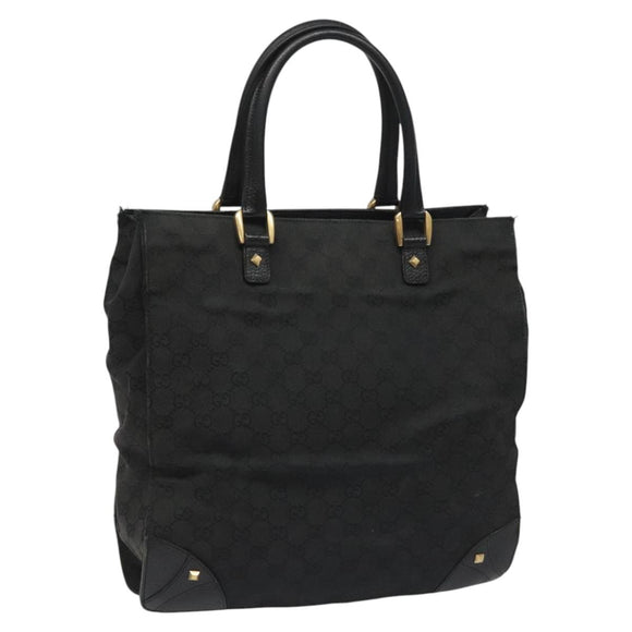 GUCCI GG Canvas Tote Bag Black 120898 Auth 112927