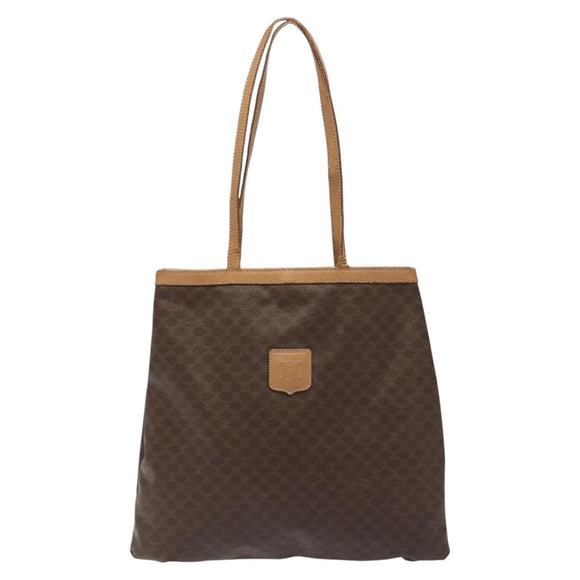 CELINE Macadam Canvas Tote Bag PVC Brown Auth 112928