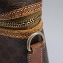 CELINE Macadam Canvas Vanity Hand Bag PVC Leather 2way Brown Auth 112929-9