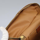 CELINE Macadam Canvas Vanity Hand Bag PVC Leather 2way Brown Auth 112929-10