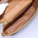 CELINE Macadam Canvas Vanity Hand Bag PVC Leather 2way Brown Auth 112929-11